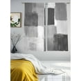 thumbnail image 3 of Grey White Sheer Curtains 63 Inches Long 2 Panels Graffiti Art Mottled Gradient Color Blocks Modern Light Filtering Semi Sheer Window Curtains Drapes for Bedroom Living Room 52"x63", 3 of 7