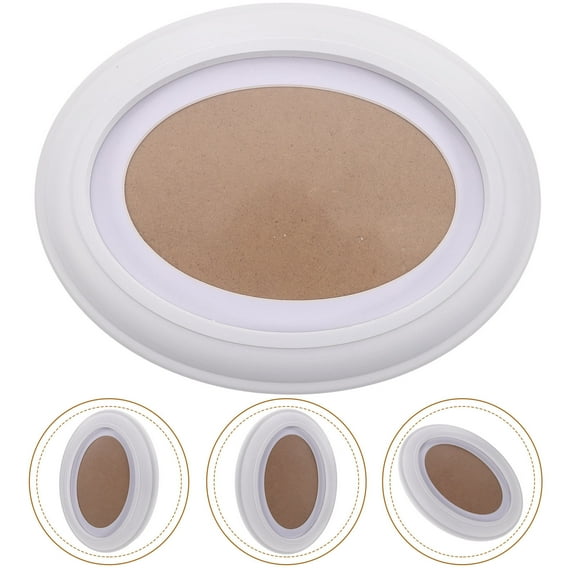 GOOHOCHY  7 Inch Oval Picture Frame Hanging Scalloped Home Decor White