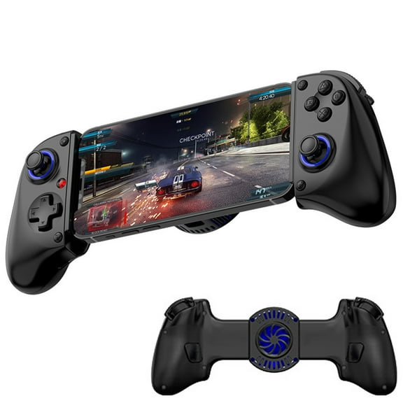 Cordless Telescopic Game Controller for Switch/iOS/Android/PC/Tablet, Wireless Gamepad with Hall Effect Joystick, Hall Trigger with Turbo, 6-Axis Gyro/Vibration-Black with Radiator