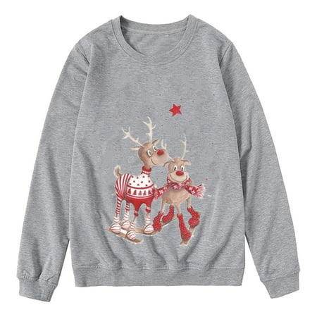 

DAETIROS Quick Drying Christmas Cute Family Matching Print Beach Parent-child clothing Gray