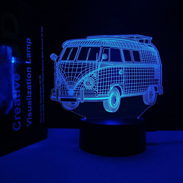 Luz nocturna LED 3D que cambia de color para niños con acrílico