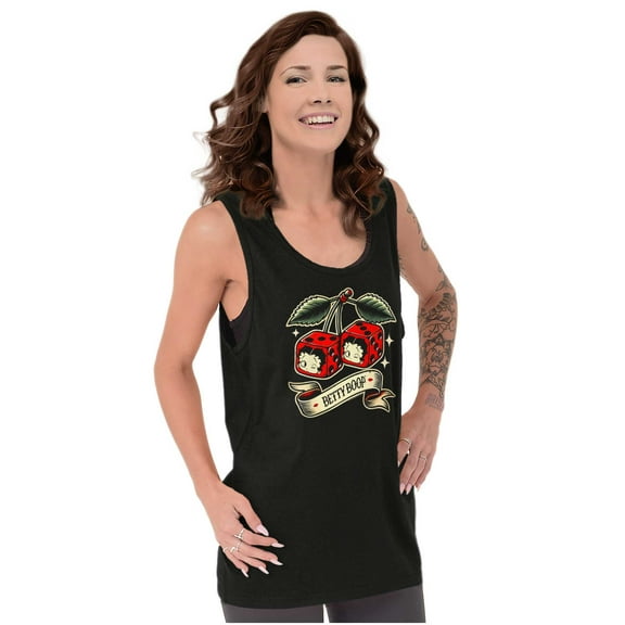 Retro Betty Boop Cherry Dice Tattoo Tank Top Tee Shirt Women Brisco Brands S