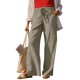 thumbnail image 1 of TaTaai Women High Waist Loose Fit Cotton Linen Long Pants Solid Color With Pockets Casual Style Breathable Lightweight Machine Washable No Fading Daily Street Wear Gift, 1 of 9