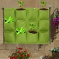 thumbnail image 3 of Daboolka 12 bolsillos verticales verdes colgantes de pared al aire libre jardín plantas bolsas de cultivo macetero, 3 of 8