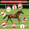 thumbnail image 4 of 9 Pieces  Grooming Kit with Tote Bag - Professional Brush Set for Cleaning, Massaging, and Bathing Equine, 4 of 6