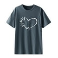 thumbnail image 3 of DailyTrove Women's Heart Graphic Oversize T-Shirt - Short Sleeve Casual Tee, Cozy for Lounge & Outings, 3 of 4