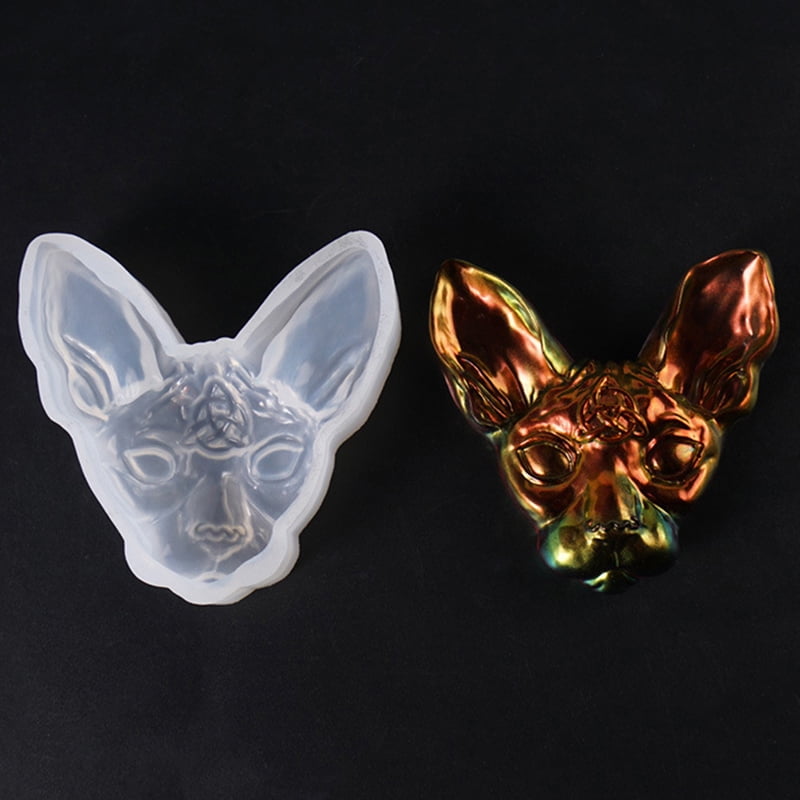 1PC Devil Cat Shaped Silicone Molds Jewelry Accessories UV Epoxy Resin MoIHSG 