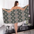 thumbnail image 7 of Dark Brown Folk Talavera Towels Highly Absorbent Cotton Towels 2 Pack, Premium Spa & Hotel Quality Quick Dry Towel Set,54" x 27", 7 of 7