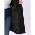thumbnail image 5 of Agnes Orinda Women's Plus Size Winter Coats Single Breasted Lapel Belted Midi Pea Coats with Pocket 2X Black, 5 of 6