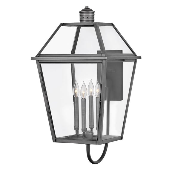 2775BLB Hinkley Lighting Nouvelle - 4 Light Large Outdoor Wall Lantern in Traditional Style - 60.25 Inches Wide by 30.5 Inches High-Blackened Brass