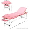 thumbnail image 2 of pink massage table portable - 3 folding aluminum lash bed with carrying case & face cradle for eyelash extensions, spa, facial, hight adjustable tatto table, 84" x 32", 2 of 2