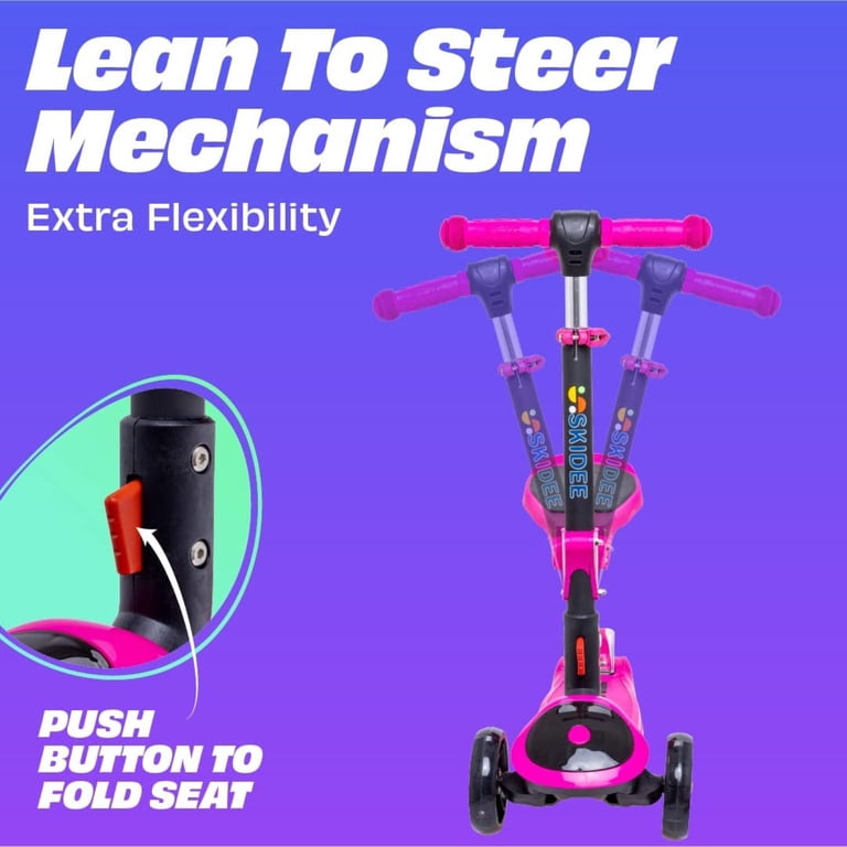 Skidee Y200 Kick Scooter for Kids, Adjustable Height, Foldable 