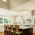 thumbnail image 3 of Posiosa Modern Crystal Tree Branch Chandelier, Large Luxury Gold Linear Round Raindrop Pendant Light Fixture Ceiling Hanging Light for Dining Room Bedroom Living Room Entryway Length-47.2 inch, 3 of 7