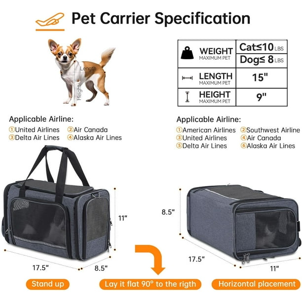 Transportin Bolsa Transporte Perro Avion Transportadora Para Perro