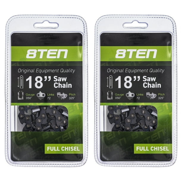 8TEN Chainsaw Chain 18 inch .325 Pitch for Husqvarna 345 350 340 2 Pack