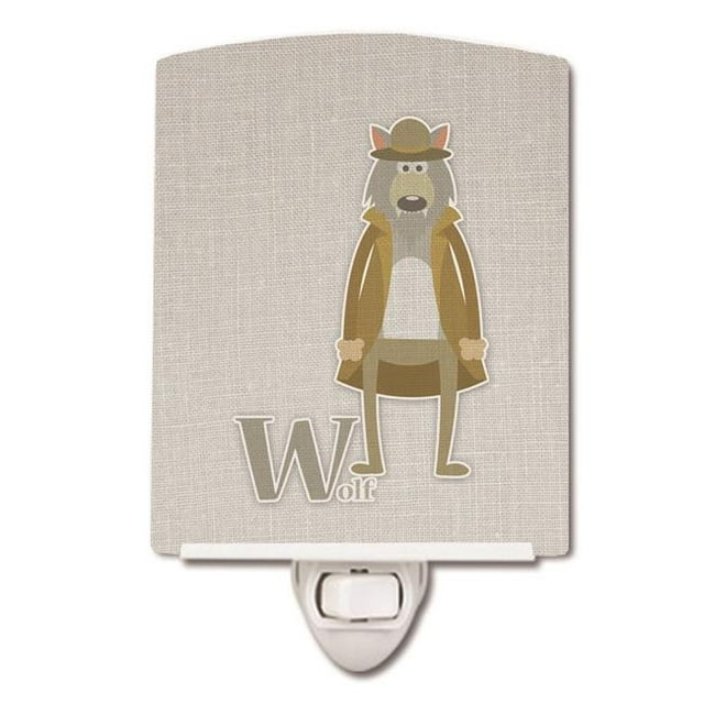 Carolines Treasures BB5748CNL Alphabet W for Wolf Ceramic Night Light