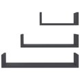 thumbnail image 4 of Wall Display Shelf 3 pcs Black Chipboard, 4 of 6