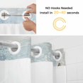thumbnail image 2 of No Hook Shower Curtains with Snap-in Liner Set, Teal Tulip Butterfly Waterproof Hotel Style Bathroom Shower Curtain, Beige Turquoise Floral Farmhouse Blue Breathable Mesh Top Bath Curtains 60''x72'', 2 of 9