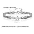 thumbnail image 2 of PAURO Cuban Link Initial Bracelet for Men Women Couples Letter A-Z Name Stainless Steel Silver Gold Plated Charm Personalized Simple Cuff Capital Monogram Jewelry Silver Letter A, 2 of 5