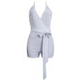thumbnail image 2 of Akmipoem Sexy Short Rompers Playsuit for Women Sexy Wrap Deep V Neck Sleeveless Jumpsuits, 2 of 6