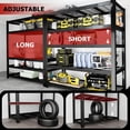 thumbnail image 6 of 5 Tier Garage Shelving Unit 72” H x 62” W, Heavy Duty Metal Storage Shelves 3050 lbs Adjustable Rack for Basement Warehouse Pantry, Black, 6 of 7