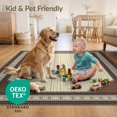 thumbnail image 4 of ODIKA 6'x9' Ultra-Soft Area Rug, Spotted Tricolor Patchwork Interlocking Border Abstract Inspired None Washable, Bare feet friendly, Silk-Touch for Guest Room, Bedroom, 4 of 7