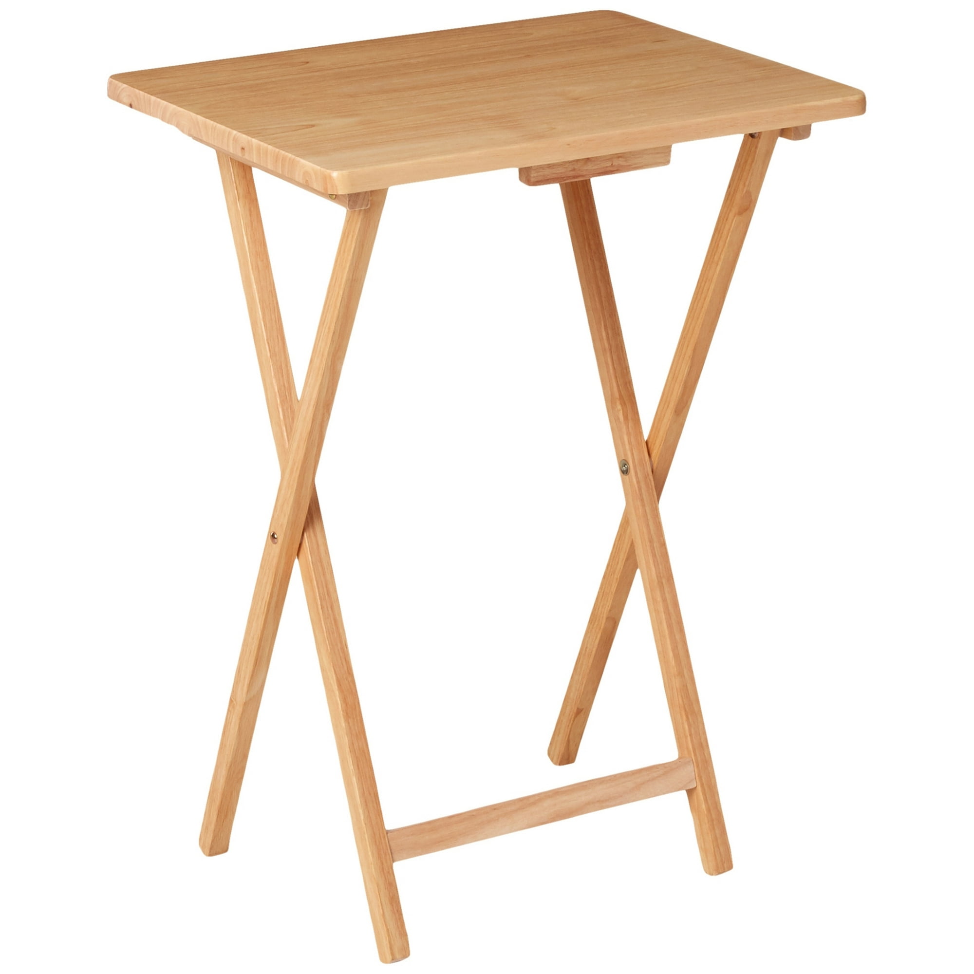 Mainstays Rubberwood Folding TV Tray Table, Natural