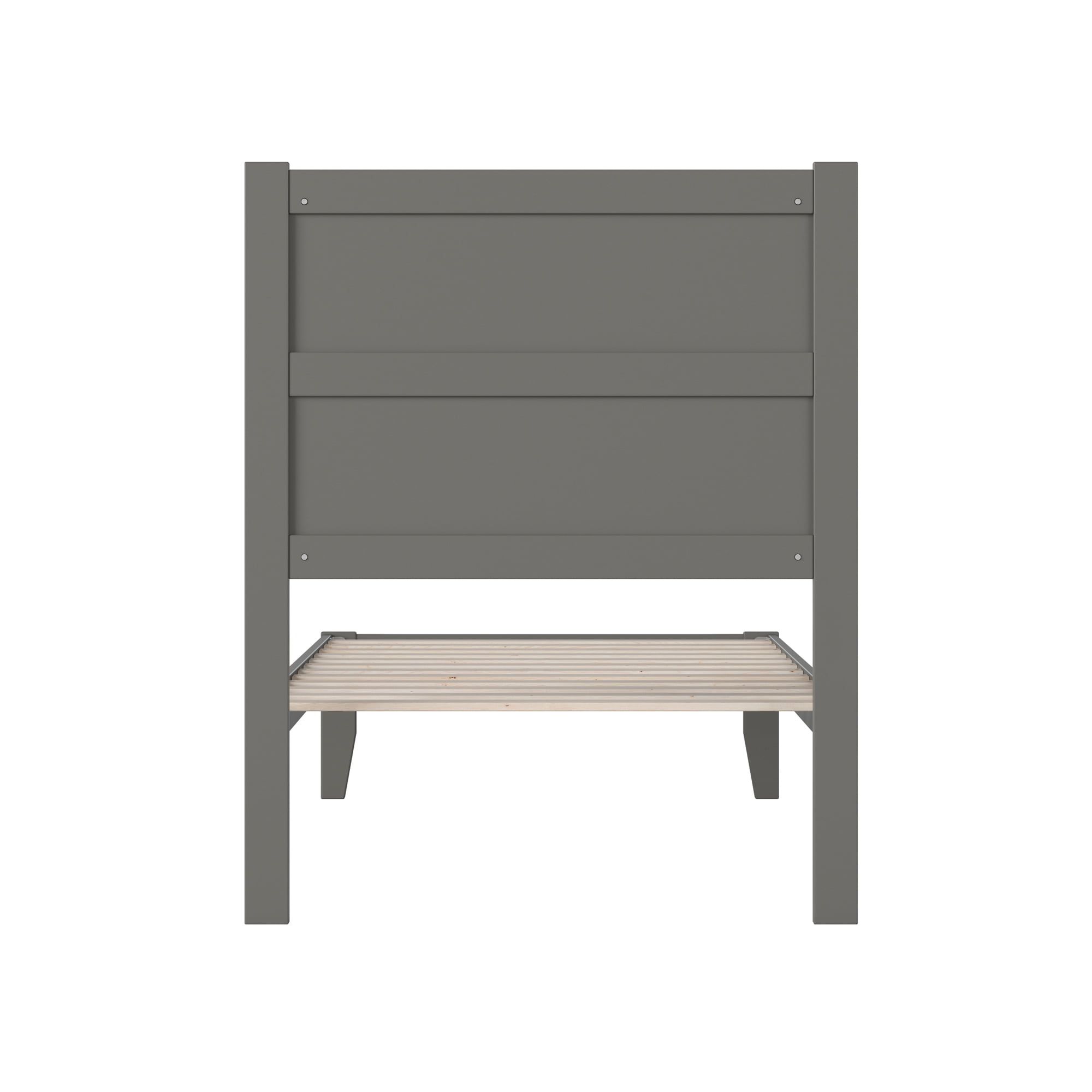 AFI NoHo 14" Twin Wood Platform Bed Frame with Modern Panel Headboard, Grey
