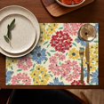 thumbnail image 4 of Pioneer Flower Floral Print Pattern Summer Placemats Table Placemats Set Of 6-Linen Kitchen Washable Placemats Table Mats 12x18 Inch Non-Slip Heat Resistant, 4 of 5