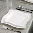 thumbnail image 2 of Smarty 7" White Square Wave Disposable Plastic Salad Plates 120ct, 2 of 7