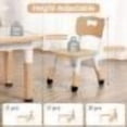 thumbnail image 2 of Kids Table and Chairs Set, Height Adjustable Desk with 4 Seats，Arts & Crafts Table,Graffiti Desktop, Non-Slip Legs, Max 300lbs, Children Multi-Activity Table, 2 of 7