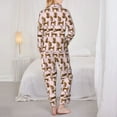 thumbnail image 6 of Goofa Leopard Print Printed Women’s 2 Piece Pajama Set Super,Pajamas Women's Long Sleeve Sleepwear Soft Button Down Loungewear Pjs Lounge Set Nightwear-XX-Large, 6 of 9