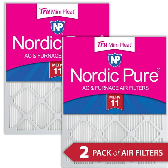 14x20x1 (13_1/2x19_1/2) Nordic Pure Tru Mini Pleat MERV 11 Air Filters 2 Pack