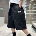 thumbnail image 2 of LIBRCLO Boys Cargo Shorts Size 5 Years Elastic Waist Thin Quick Dry Athletic Shorts with Pockets Black, 2 of 4