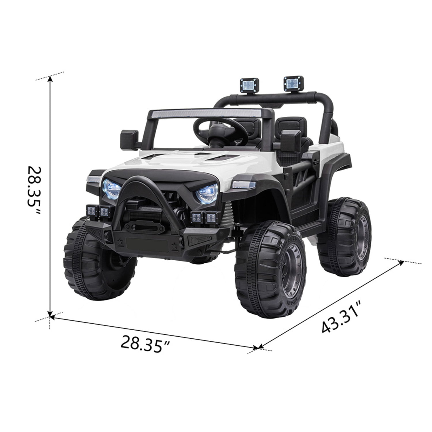 CIPACHO 12V Electric Ride On Cars, Realistic 4 Wheeled Off-Road UTV, Two Seater Ride On Truck Toy for Toddlers Age 3-5, White CIPACHO 12V Electric Ride On Cars, Realistic 4 Wheeled Off-Road UTV, Two Seater Ride On Truck Toy for Toddlers Age 3-5, White