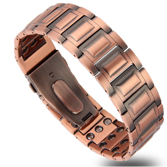 Wollet Copper Magnetic Bracelet for Men 3X Strength,Copper Jewelry with 3800 Gauss Magnets