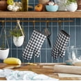 thumbnail image 2 of KitchenAid Gingham Oven Mitt 2-Pack Set, Charcoal Grey, 7"x13", 2 of 5