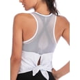 thumbnail image 6 of LELINTA Womens Workout Clothes Mesh Yoga Tops Exercise Gym Shirts Running Tank Tops, White, S-XL, 6 of 8