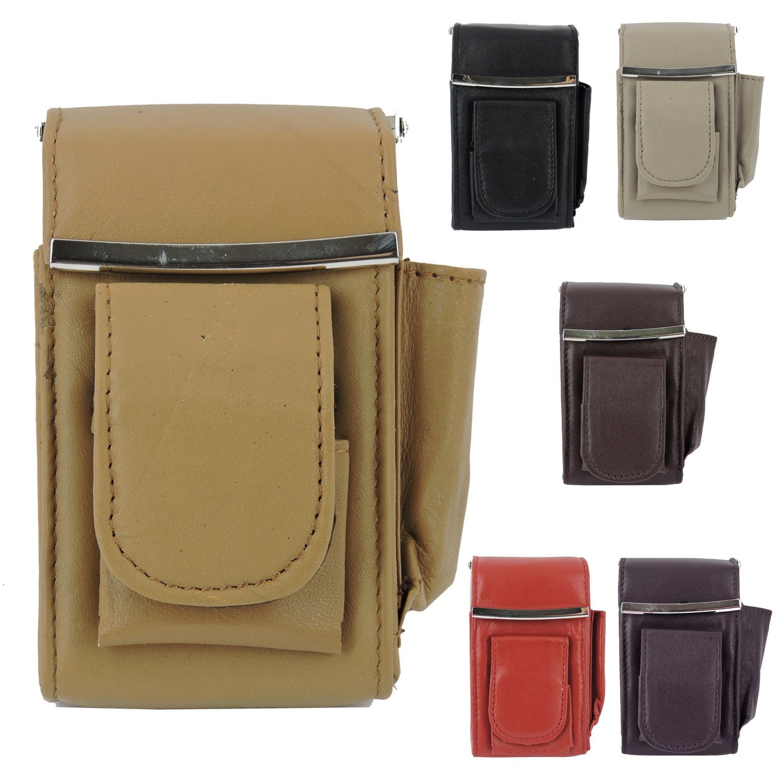 Cigarette Case Holder w Lighter Women Leather Cigarettes 100s Pack Purse Pouch Coin Ciggerate Wallet Framed Cases 9  4  2.5" 5.5  4  2.5", Cream Kiss Lock Stash & Coin Purse