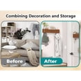thumbnail image 6 of FKS LIFE Wall Mounted Coat Rack with Shelf Modern Coat Rack Wall Mount with Storage Entryway Shelf with 5 Hidden Metal Hooks for Living Room Bathroom Kitchen Bedroom, 6 of 9