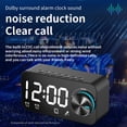 thumbnail image 4 of Reloj Despertador Digital Con Altavoz , Pantalla De Reloj Espejo Radio Temperatura En Tiempo Real Anuncio De Voz Modo AUX, Micrófono Con Cancelación De Ruido HD, 4 of 8