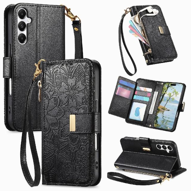 Flip Case for FOXDOCK Samsung Galaxy A16 Wallet Function Floral Embossed Gift Choice Full Protection Kickstand Viewing