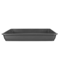 ELAYARD Set of 2 Large Grey Square Plant Saucers PP Water Catchment Trays for Indoor Bonsai Pots and Home Use