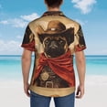 thumbnail image 4 of Fotbe Western French Bulldog Cowboy Camisa Hawaiana para Hombre Unisex – Camisa Casual de Verano con Botones de Manga Corta de Algodón y Lino,XX-Large, 4 of 7