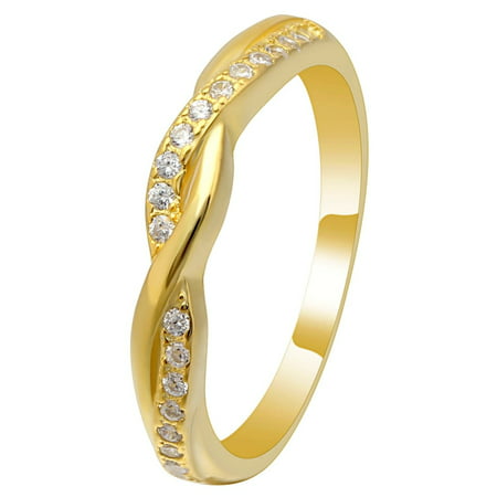 Ginger Lyne Collection Queena Twisted 14KT Gold over Sterling Anniversary Wedding Band