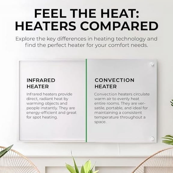 EconoHome Wall Mount Space Heater Panel with Heat Guard - 250 Watt Splashproof Convection Heater with Thermostat - Ideal for 100 Sqf Room or Bathroom - 120V Electric Heater - Updated Model