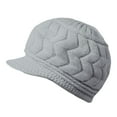 thumbnail image 3 of Women's Winter Knit Beanie Hat, Plush Lined Thickened Warm Cap for Cold Weather, Soft Stretchable Skull Cap, Cozy Thermal Winter Hat for Outdoor Activities, Casual Slouchy Beanie for Women - Grey, 3 of 5