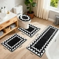 thumbnail image 3 of Findosom 4-Piece Bathroom Rugs Set,Non Slip Absorbent Bath Mat,Machine Washable Microfiber Quick Dry Bath Rug for Bathroom Bedroom Kitchen Shower Tub,Black, 3 of 7