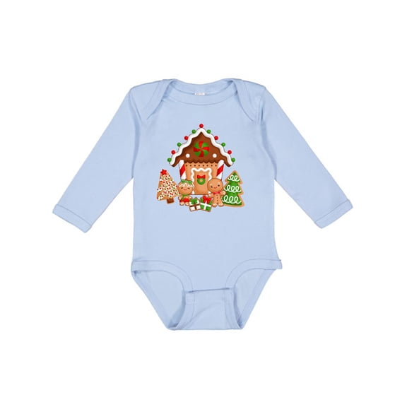 Inktastic Gingerbread House Christmas Boys or Girls Long Sleeve Baby Bodysuit