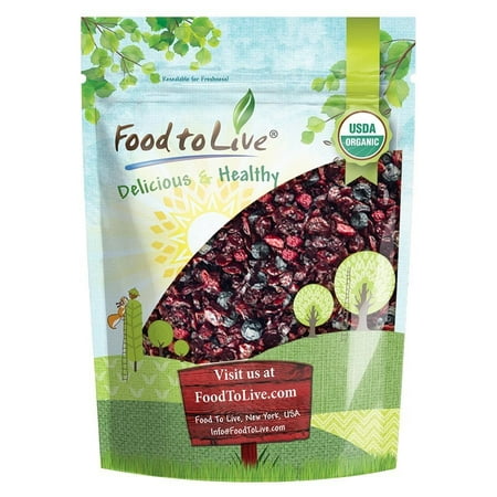 Day Berries - Organic Mixed Berries, 1 Pound - Non-GMO Dried Blueberries, Cranberries, and Montmorency Tart Cherries, Kosher, Lightly Sweetened, Unsulfured, Bulk - by Food to Live